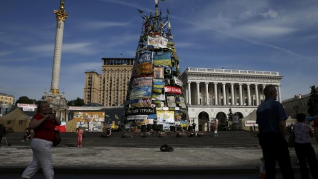 Kyjevské náměstí Majdan. 23. 5. 2014