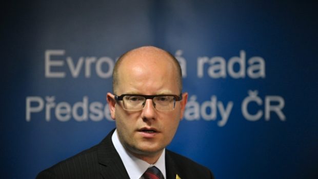 Premiér Bohuslav Sobotka na summitu EU v Bruselu