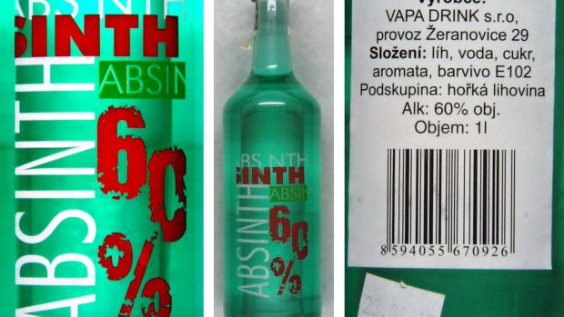 Láhev absintu firmy Vapa Drink s. r. o.