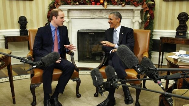 Prezident Barack Obama přijal prince Williama v Oválné pracovně Bílého domu