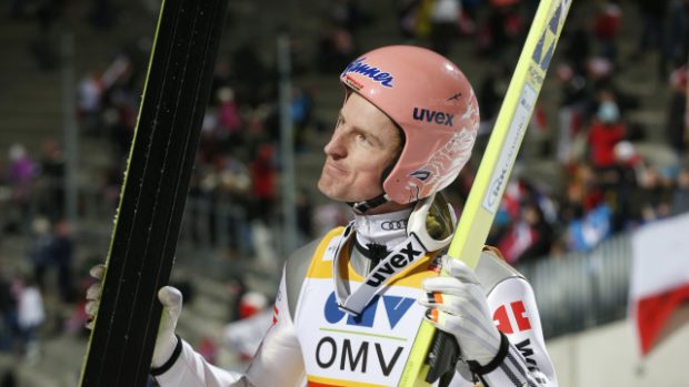 Německý skokan Severin Freund se raduje z triumfu v Oslu