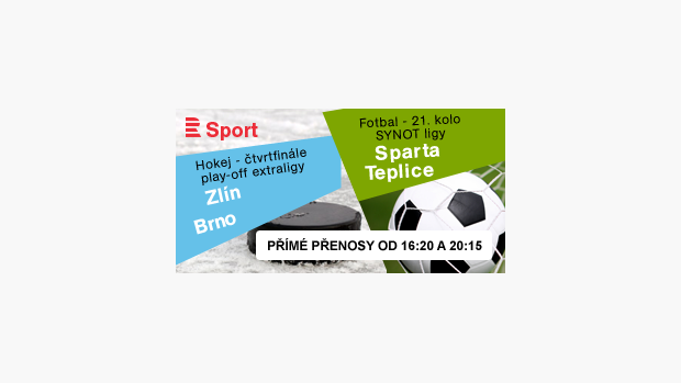 Sobotní sporty: hokej Zlín - Brno a fotbal Sparta - Teplice