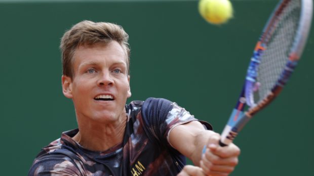 Tomáš Berdych při utkání na turnaji v Monte Carlu