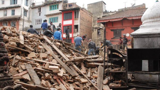 Záchranné práce v nepálském Káthmándú