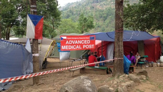 Základna českých záchranářů v nepálské vesnici Melamchi