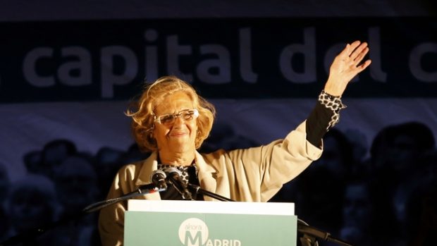 Budoucí starostka Madridu Manuela Carmena z aliance levicových stran Ahora Madrid