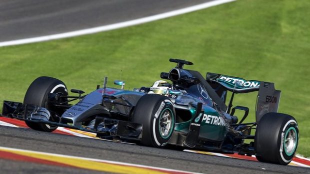 Lewis Hamilton v kvalifikaci na GP Belgie