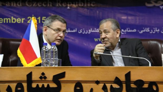 Ministr zahraničí Lubomír Zaorálek s generálním guvernérem provincie Isfahán Rasúlem Zargarpúrem