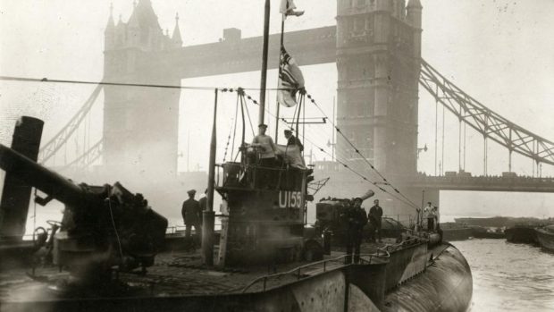 Německá ponorka v Londýně v roce 1918