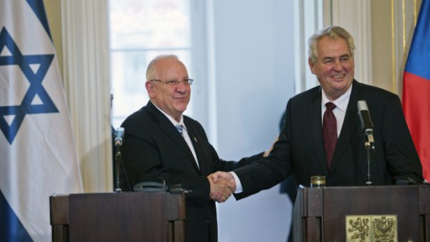 Prezident Miloš Zeman a izraelský prezident Reuven Rivlin