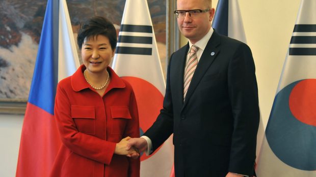 Jihokorejská prezidentka Pak Kun-hje v Praze