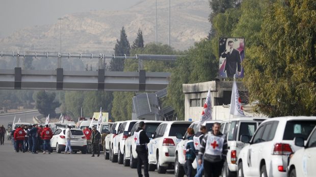 Humanitární konvoj pro Madájá vyrazil dopoledne z Damašku