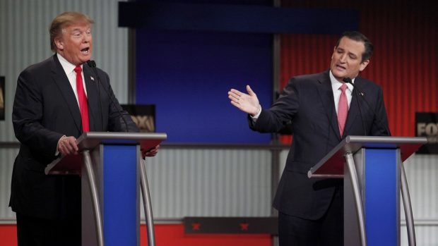 V diskusi se ostře střetli Donald Trump (vlevo) a Ted Cruz