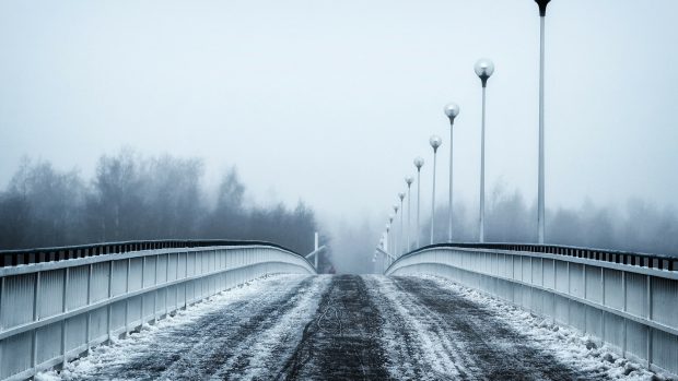 Most, zima, sníh, led (ilustrační foto)