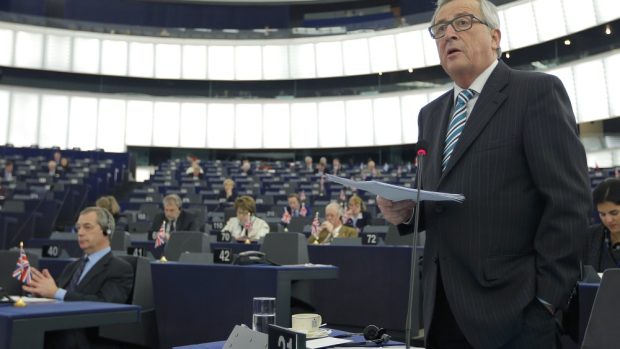 Předseda Evropské komise Jean-Claude Juncker v Evropském parlamentu