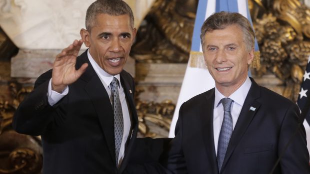 Barack Obama s argentinským prezidentem Mauriciem Macrim
