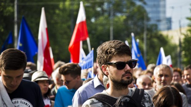 Demonstrace za svobodu ve Varšavě