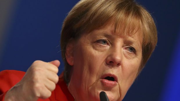 Angela Merkelová na sjezdu CDU.