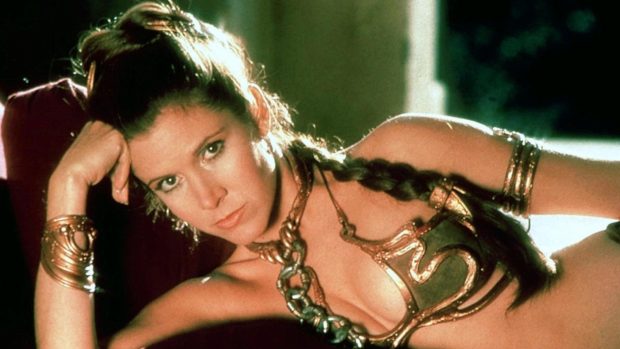 Carrie Fisherová jako princezna Leia Organa ve Hvězdných válkách