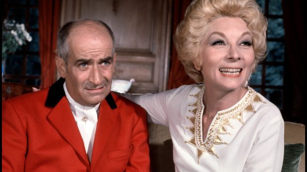 Louis de Funes a Claude Gensacová jako manželé ze série očetnících ze St. Tropaiz