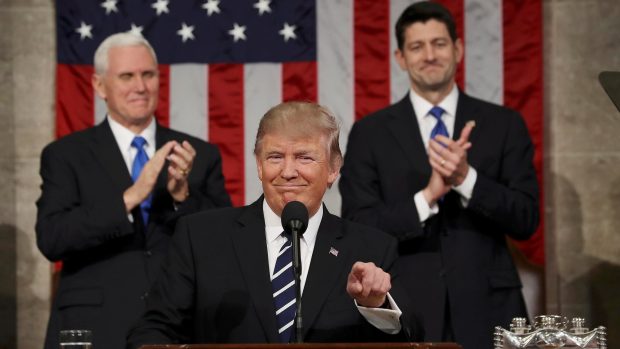 Donald Trump při vystoupení v Kongresu
