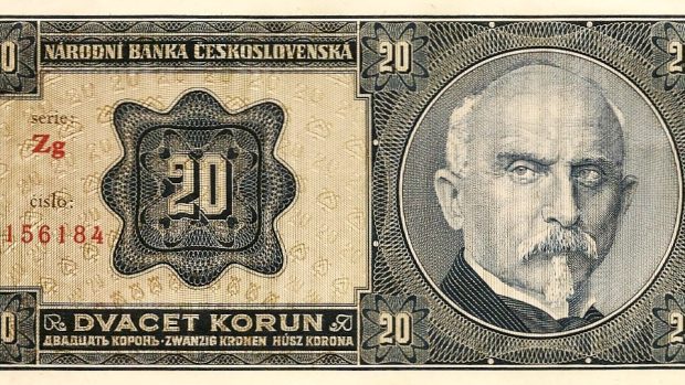 Alois Rašín na dvacetikorunové bankovce z roku 1926