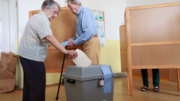 Důchodci u volební urny