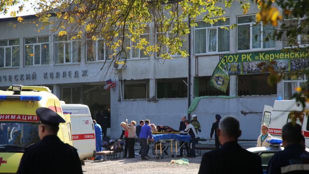 Výbuch ve střední průmyslové škole ve městě Kerč na anektovaném Krymu