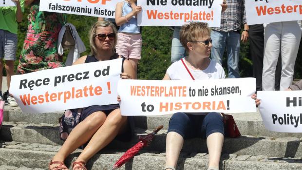 Protesty na na poloostrově Westerplatte