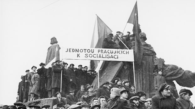 Staroměstské náměstí v Praze 22. února 1948