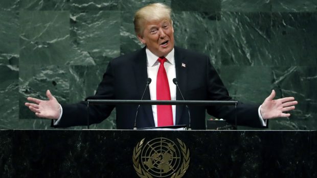 Americký prezident Donald Trump při projevu v OSN