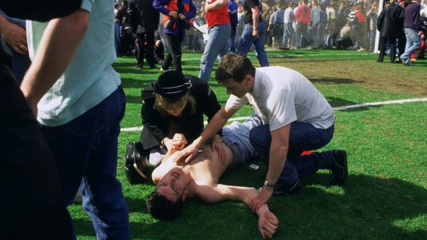 Tragédie na stadionu Hillsborough (archivní foto)