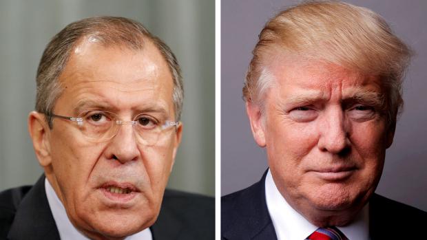 Ruský ministr zahraničí Sergej Lavrov (vlevo) a americký prezident Donald Trump