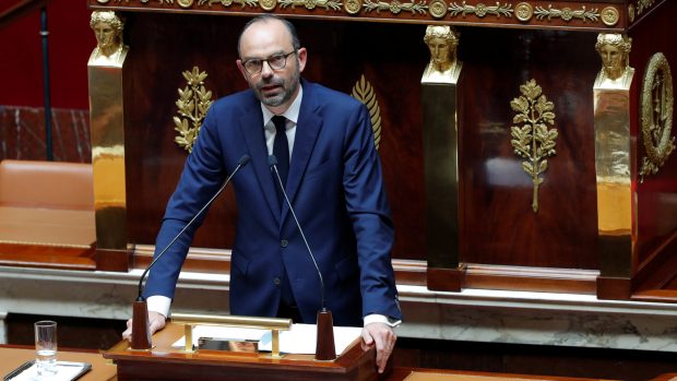 Francouzský premiér Édouard Philippe hovoří v Národním shromáždění