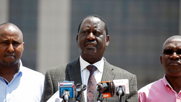 Vůdce keňské opozice a Kenyattův neúspěšný protikandidát Raila Odinga