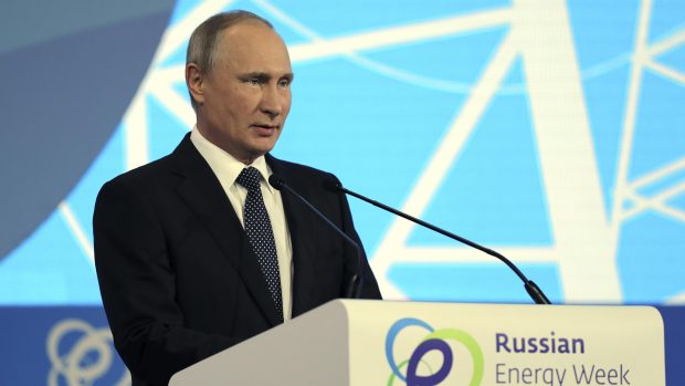 Ruský prezident Vladimir Putin na energetickém fóru v Moskvě