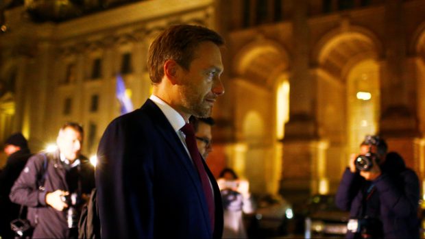 Šéf FDP Christian Lindner po neúspěšném jednání o vládní koalici