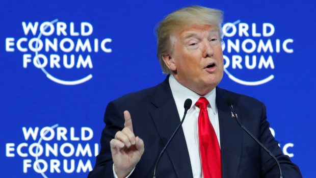 Projev Donalda Trumpa na Světovém ekonomickém fóru v Davosu, 26. ledna 2018.