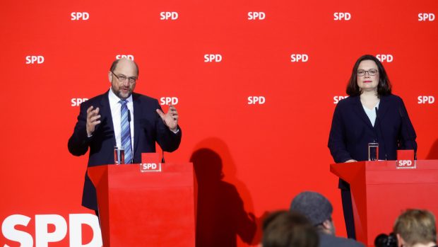 Martin Schulz a Andrea Nahlesová z SPD