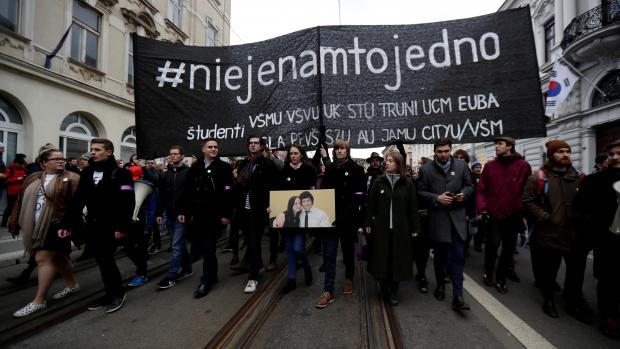 Tichý protest studentů v Bratislavě