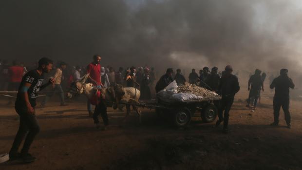 Palestinští demonstranti v Pásmu Gazy