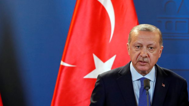 Turecký prezident Recep Tayyip Erdogan během své návštěvy Budapešti