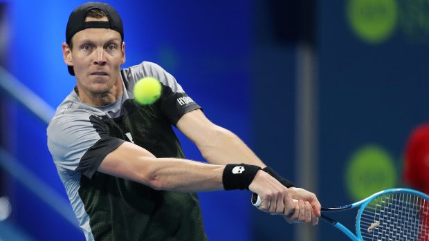 Tomáš Berdych při finále turnaje v katarském Dauhá