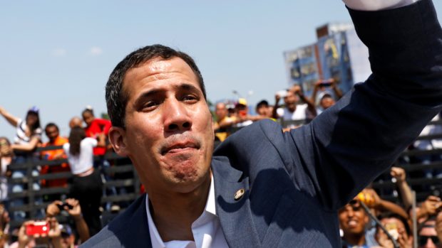 Lídr venezuelské opozice a prozatímní prezident Juan Guaidó.