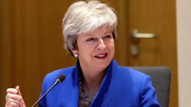 Britská premiérka Theresa Mayová na středečním summitu Evropské unie k brexitu.
