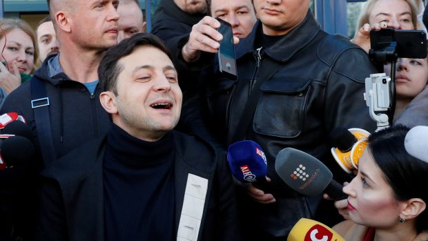 Ukrajinský prezidentský kandidát Volodymyr Zelenskyj