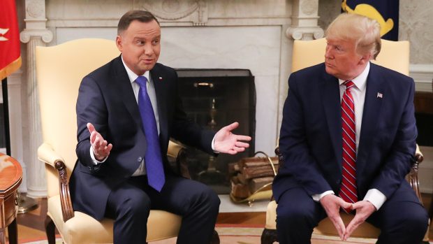 Polský prezident Andrzej Duda s americkým protějškem Donaldem Trumpem