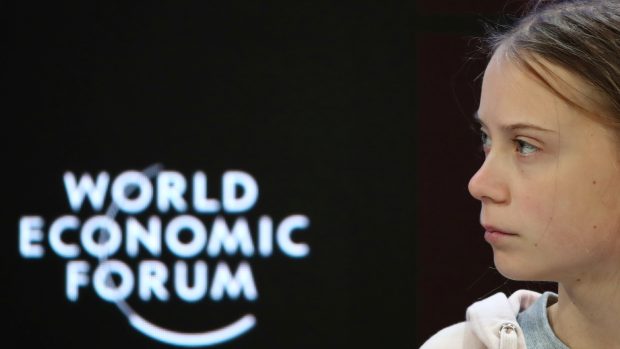 Greta Thunbergová na Světovém ekonomickém fóru