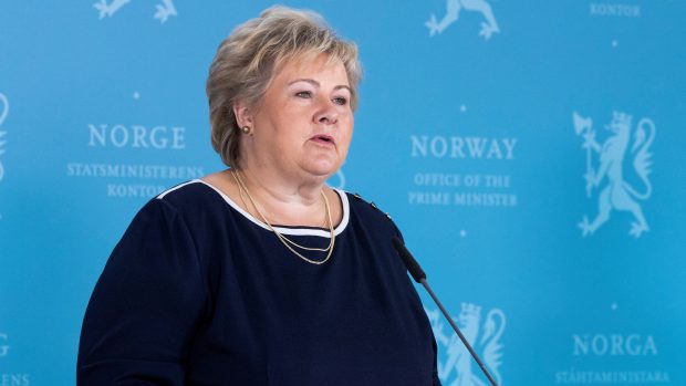 Norská premiérka Erna Solberg (foto ze září 2020)