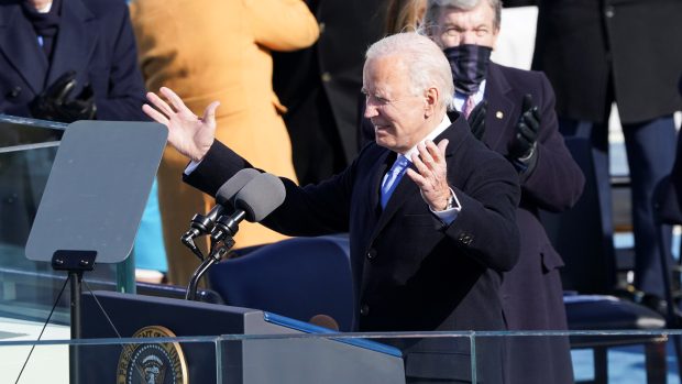 Nový prezident USA Joe Biden během inauguračního projevu